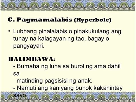 Pagmamalabis Depinisyon at Mga Halimbawa .